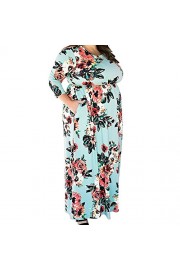 HOOYON Women's Casual Floral Printed Long Maxi Dress with Pockets(S-5XL),Green Plus,X-Large - Moj look - $14.80  ~ 12.71€