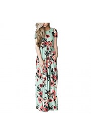 HOOYON Women's Casual Floral Printed Long Maxi Dress with Pockets(S-5XL),Green Short,Large - Moj look - $14.99  ~ 12.87€
