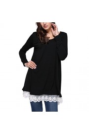 HOOYON Women's Lace Long Sleeve Layered Blouse Dress Tunic Losse Tops - Moj look - $7.90  ~ 6.79€