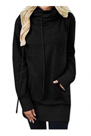 HOTAPEI Women Long Sleeve Cowl Neck Fit Pullover Kangaroo Pocket Sweatshirt Hoodie - My look - $38.99 