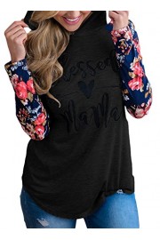 HOTAPEI Women's Casual Floral Print Long Sleeve Pullover Hoodie Sweatshirt - Il mio sguardo - $14.39  ~ 12.36€