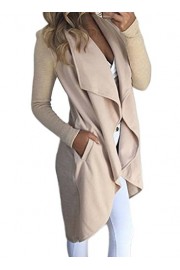 HOTAPEI Women's Winter Wide Lapel Pocket Wool Blend Coat Long Trench Coat Outwear Wool Coat - Moj look - $27.99  ~ 24.04€