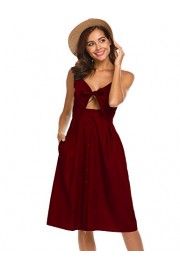 Halife Women Button Down Summer Dresses Beach Spaghetti Straps Short Dress - Moj look - $10.99  ~ 9.44€