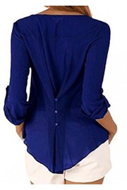 Happy Sailed Women 2018 Casual Chiffon Button V Neck Blouses Shirts - Moj look - $8.99  ~ 57,11kn