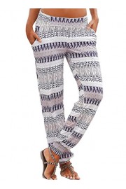 Happy Sailed Women Comfy Stretch Palazzo Print High Waist Pocket Lounge Pants - Moj look - $12.99  ~ 82,52kn