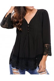 Happy Sailed Women Fashion Boho Lace V-Neck Sleeves Blouse Top S-XXL - Mein aussehen - $9.99  ~ 8.58€