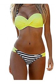 Happy Sailed Women Push up Colorblock 2pcs Bikini Swimsuits Padded Swimwear Bathing Suits - Mi look - $13.99  ~ 12.02€