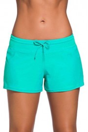 Happy Sailed Women Summer Solid Color Waistband Swim Bottoms Tankinis Boardshorts - My look - $13.99 