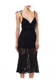 Hego Women's Black Backless Midi Bandage Lace Dress H5465 - Mi look - $139.00  ~ 119.39€