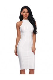 Hego Women's White Club Night Out Party Bandage Bodycon Dress Midi for Special Occasion H5627 - My look - $69.00 