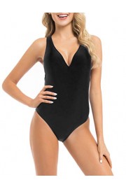Hilor Women's Swimwear V-Neck One-Piece Swimsuits Bikinis Criss Cross Monokinis Bathing Suit - My look - $42.00  ~ £31.92
