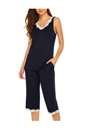 Hotouch Pajama Set for Women Capri Ladies Pjs Sets Capri Navy L - Il mio sguardo - $25.96  ~ 22.30€