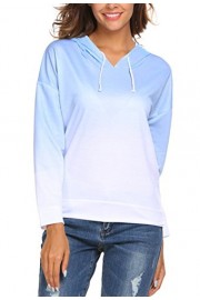 Hount Womens Sweatshirt Long Sleeve Pullover Hoodie Blue Ombre - My look - $5.99 