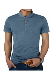 IWOLLENCE Men's Casual Slim Fit Short Sleeve Henley T-Shirts Cotton Shirts - Moj look - $14.99  ~ 12.87€