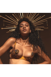 Ihuoma Oshun Gold Silk Quarter Cup Bra - O meu olhar - $224.00  ~ 192.39€