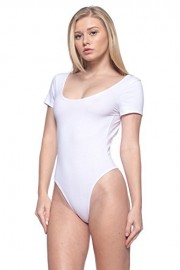 J2 Love Made in USA Short Sleeve Jersey Thong Bodysuit (up to 5X) - My look - $9.50 