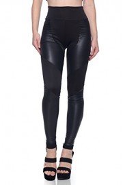 J2 Love Women's Faux Leather Inset Scuba Legging - My look - $8.99 