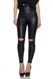 J2 Love Women's Knee Slit Faux Leather Legging - Mi look - $8.99  ~ 7.72€