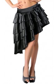 Killreal Women's Burlesque Satin Ruffles High-Low Dancing Party Skirt - My look - $13.69 