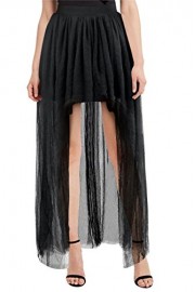 Killreal Women's Mesh Tulle High Low High Waist Tutu Maxi Wedding Party Skirt - My look - $12.69 