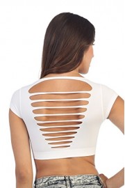 Kurve Women's Cut-Out Back Short Sleeve Top - Moj look - $16.99  ~ 14.59€