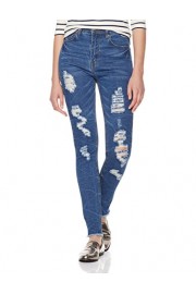 Lily Parker Women's Destroyed Rip Holes Skinny Jean with Frayed Hem - Moj look - $24.99  ~ 21.46€