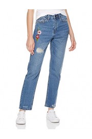 Lily Parker Women's High Waist Flower Embroidered Destroyed Ripped Jeans - Mein aussehen - $36.99  ~ 31.77€