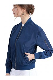 Lock and Love Women's Classic Lightweight Jacket Multi Pocket Windbreaker Bomber Jacket - Moj look - $28.75  ~ 24.69€