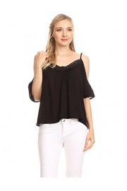 Lock and Love Womens Cold Shoulder Top with Lace Detail - Il mio sguardo - $24.21  ~ 20.79€