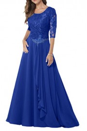 MILANO BRIDE Modest Bridal Mother Dress 1/2 Sleeves A-line Jewel Long Lace - Moj look - $88.00  ~ 75.58€