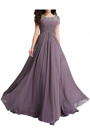 MILANO BRIDE Modest Wedding Party Dress Prom Dress Short Sleeves A-line Beads - Moj look - $89.99  ~ 77.29€
