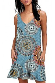 MISFAY Women's Summer Casual T Shirt Dresses Beach Cover up Plain Tank Dress with Pockets - Mój wygląd - $12.99  ~ 11.16€