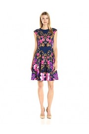 Maggy London Women's Flower Scroll Cross Hatch Texture Fit and Flare - Moj look - $126.78  ~ 108.89€