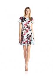 Maggy London Women's Printed Scuba Watercolor Posie Fit and Flare - Myファッションスナップ - $101.54  ~ ¥11,428