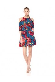 Maggy London Women's Stem Peony Novelty Fit and Flare with Cold Shoulder - Myファッションスナップ - $66.00  ~ ¥7,428