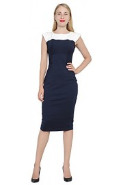 Marycrafts Women's Colorblock Sheath Midi Dress Office Coctail Work - Moj look - $25.99  ~ 22.32€