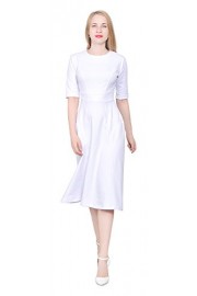 Marycrafts Womens Elegant Long Tea Midi Dress Casual Office Work - Moj look - $25.99  ~ 22.32€