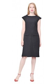 Marycrafts Women's Hi Neck Vintage 1960s Shift Knee Dress W Pockets - Moj look - $35.90  ~ 30.83€