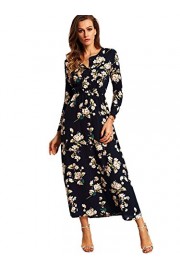 Milumia Women's Boho Long Sleeve Floral Print Beach Party Maxi Dress - Moj look - $20.99  ~ 18.03€