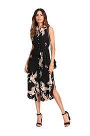 Milumia Women's Button up Print Sleeveless Collar Chiffon Dress - My时装实拍 - $18.99  ~ ¥127.24