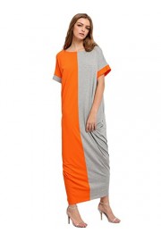 Milumia Women's Summer Boho Color Block Pockets Caftan Maxi Dresses - Myファッションスナップ - $19.99  ~ ¥2,250