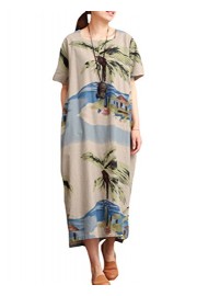Minibee Women's Casual Printed Summer Dress with Pockets - Mein aussehen - $29.99  ~ 25.76€