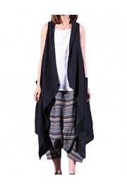 Minibee Women's Cotton Linen Cardigan Summer Thin Vest Two Side Pockets Fit US XS-L - My look - $29.99 