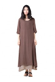 Minibee Women's Double Layer Maxi Dress Side Split - Moj look - $28.99  ~ 184,16kn