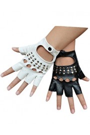 Minibee Women's Fingerless Rivets Cycling Rock Punk Street Gloves A Pair - Mi look - $15.00  ~ 12.88€