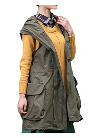 Minibee Women's Sleeveless Overcoat Detachable Hoodie Vest with Huge Pockets - Mi look - $43.00  ~ 36.93€