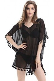 Mooncolour Women's Stylish Chiffon Tassel Swimsuit Bikini Summer Beach Cover up - Mi look - $7.99  ~ 6.86€
