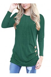 NICIAS Womens Long Sleeve Casual Crew Neck Loose Tunic Tops Blouse T-Shirt Sweater - My时装实拍 - $18.99  ~ ¥127.24