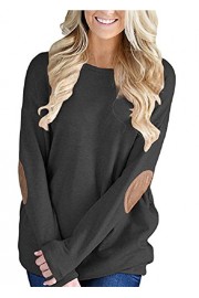 NICIAS Women's Patchwork Casual Long Sleeve Crew Neck Tunic Loose Blouse T-Shirt Tops - Moj look - $10.99  ~ 9.44€