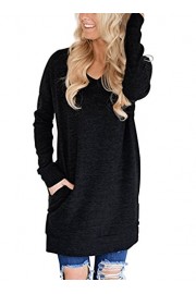 NICIAS Womens V-Neck Casual Long Sleeve Sweatshirt Loose Pockets Tunic Tops Blouse T-Shirt - O meu olhar - $12.99  ~ 11.16€